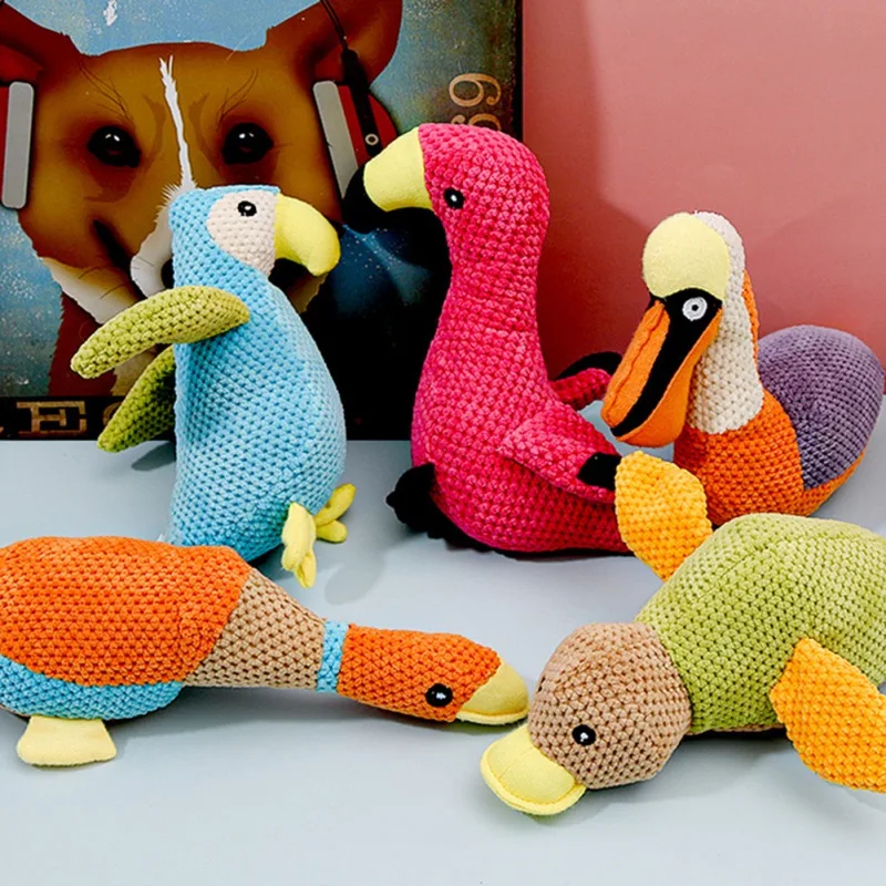 

Dog Toys for Small Large Dogs Animal Shape Plush Pet Puppy Squeaky Chewing Bite Resistant Toy Pets Accessories Supplies