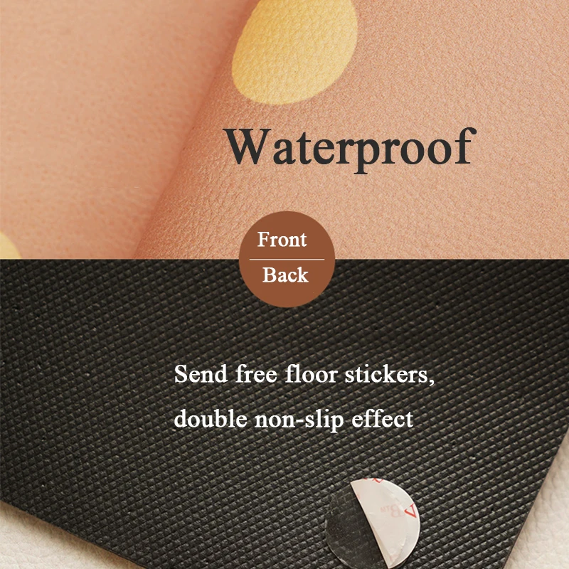 

Waterproof PVC Kitchen Mat Oil-proof Kitchen Rug Non-slip Entrance Door Mat PU Leather Anti-fatigue Bathroom Kitchen Carpet