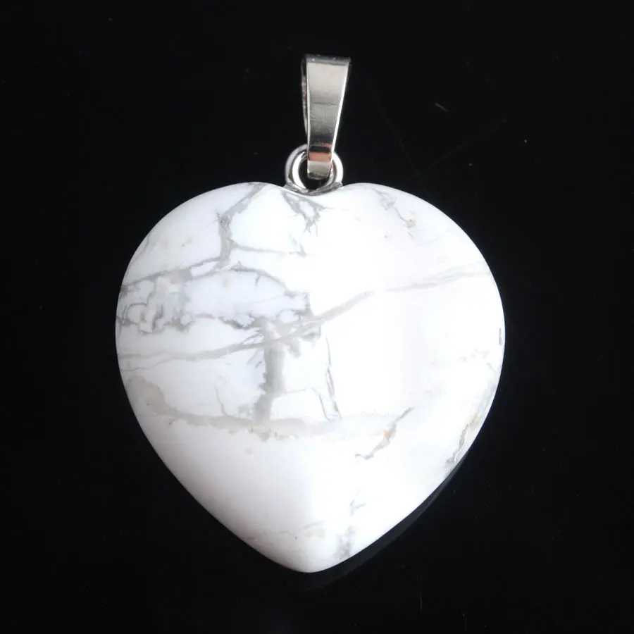 

Natural Love Heart Pendants for Lover Gem Stone Pink Quartz White Crystal Healing Necklace Accessories Charm Jewelry PBE904