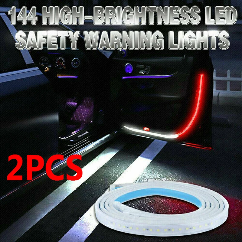 

2x автомобиль дверь открыта мигающая сигнальная лампа светодиодный светильник s прокладки анти-столкновения Безопасность Гибкая лампа лент...