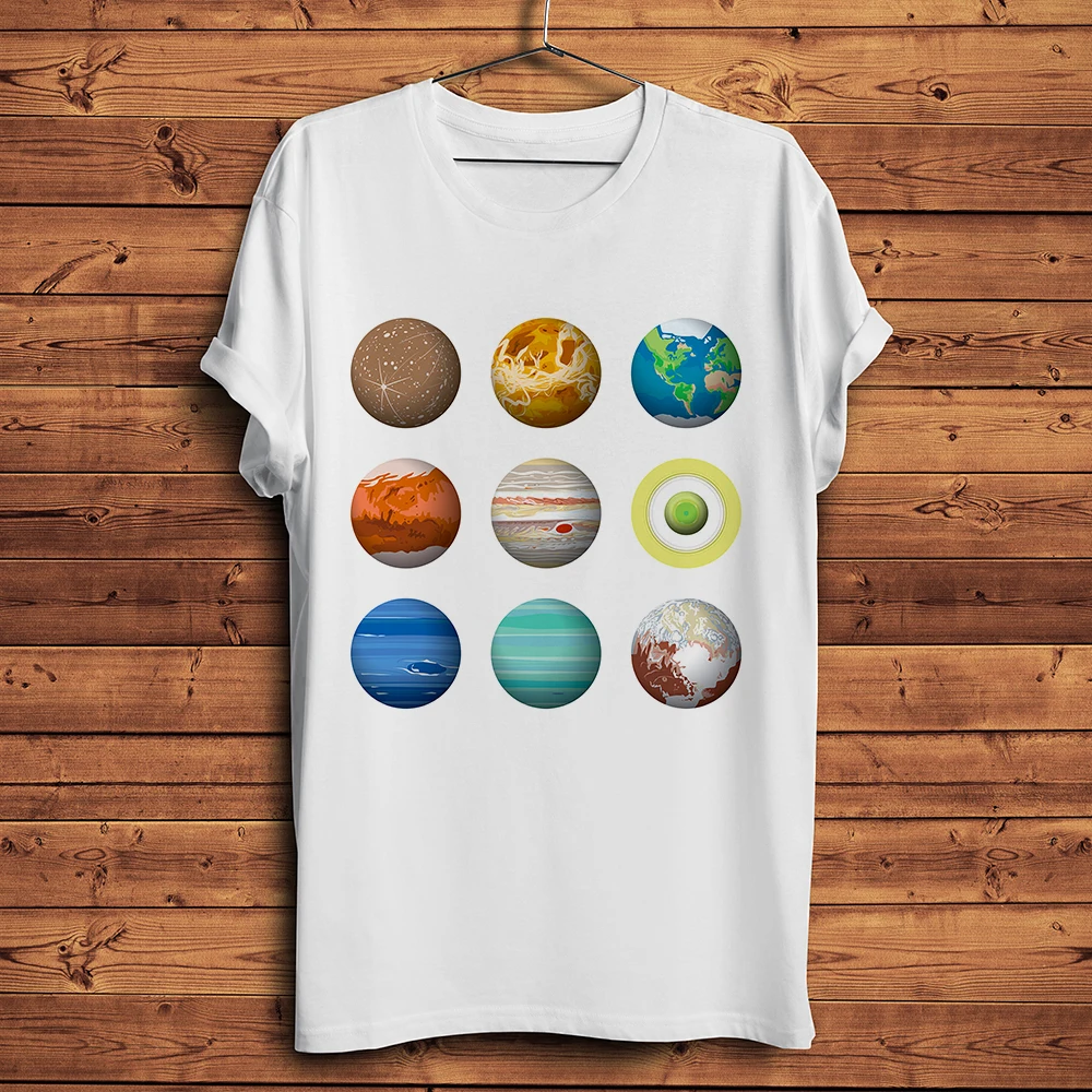 Забавная астрономическая футболка nine planets of the solar system мужская повседневная с