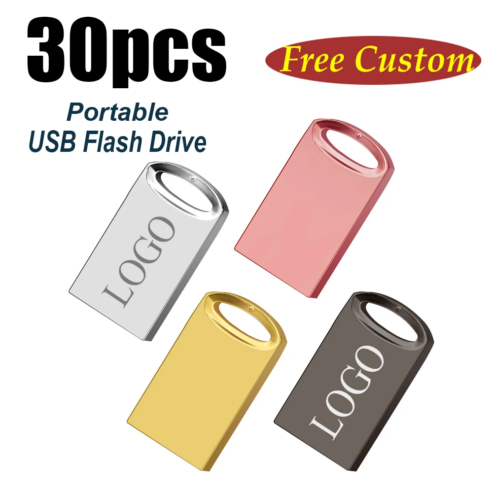 Мини-usb флеш-накопитель с логотипом на заказ 1 ГБ 2 4 8 16 32 64 128 0 30 шт. металлический usb