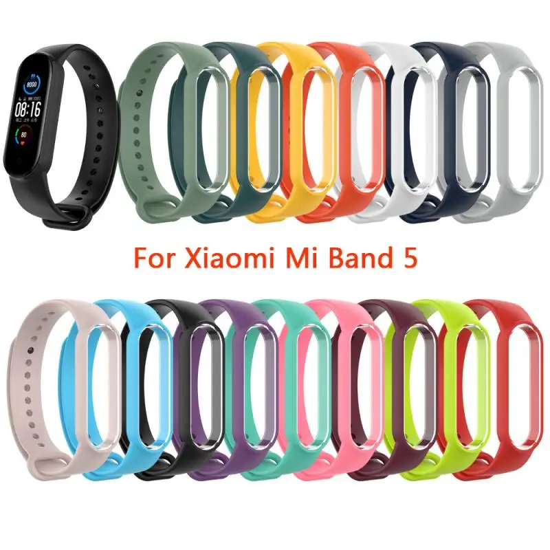 Умный Браслет для Mi Band 5 ремень Замена ТПУ глянцевый ремешок Xiaomi ремеш
