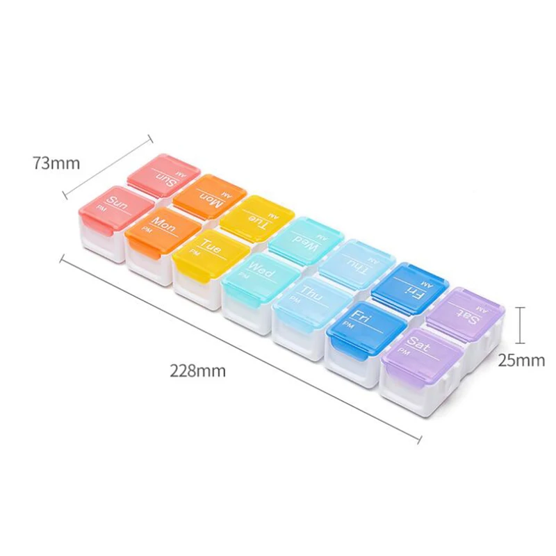 

4/8/14 Grids Pill Case Small Portable Medicine Box Pill Case Storage Box Ditty-Bag Multicolor/Red/Blue