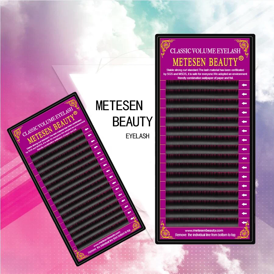 

METESEN BEAUTY 2cases 16rows long faux mink lashes false cluster individual eyelashes bulk lash extensions for make up