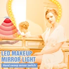 Светодиодный светильник для туалетного столика, зеркала, 5 В, настенный светильник, USB, водонепроницаемый светильник для ванной комнаты, для спальни, шкафов, светодиодный ночник