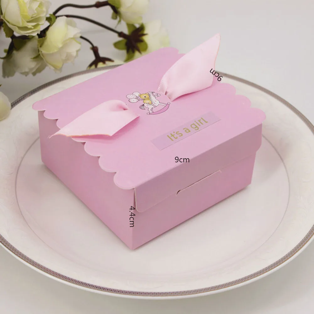 

10Pcs European Candy Box Lovely Pink and Blue Baby Boy Girl Gift Box Baby Shower Birthday Party Decorations Kids Party Supplies