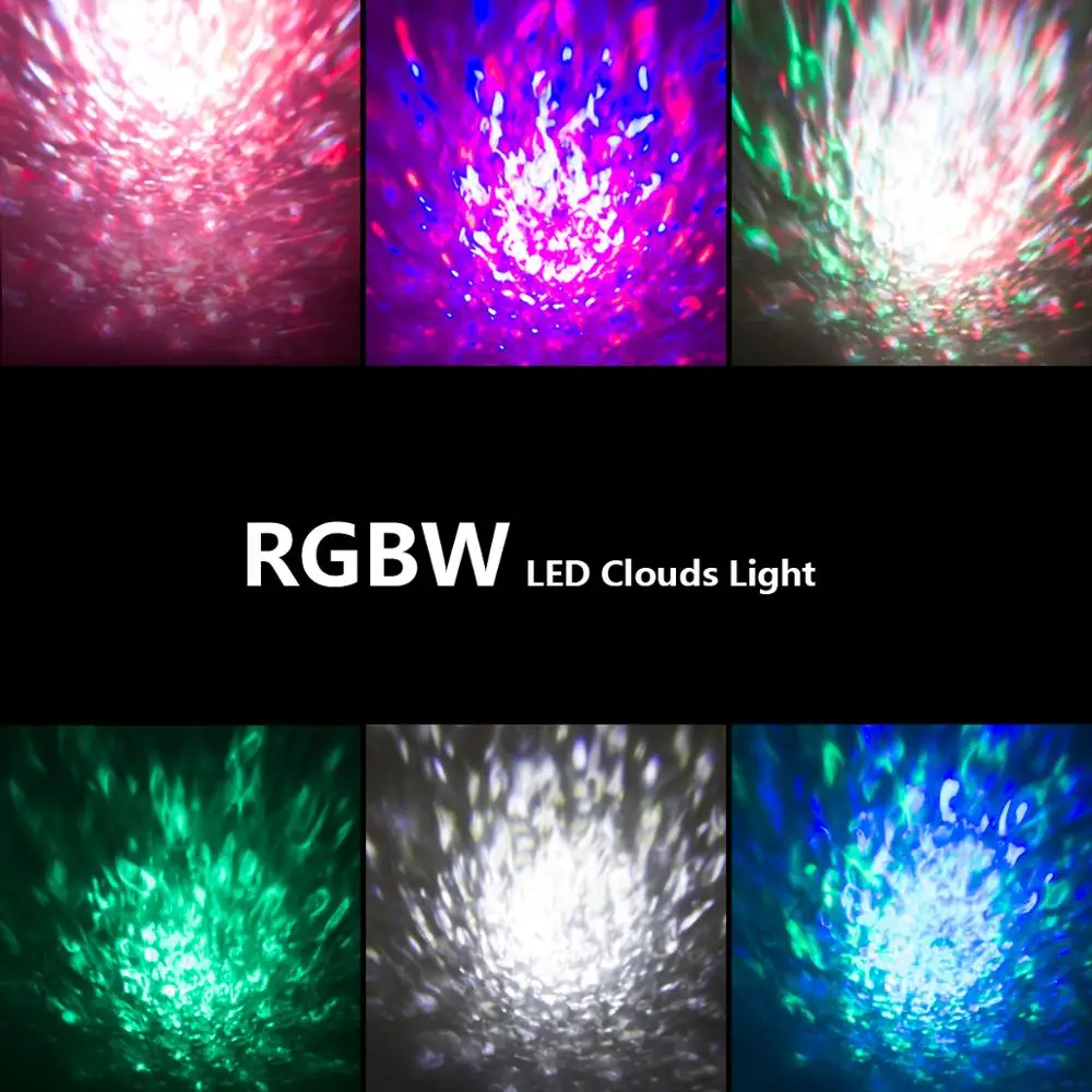 Светодиодная лампа для дискотеки E27 вращающаяся разноцветная водяная рябь RGB