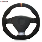 Сшитые вручную черные замшевые аксессуары чехол рулевого колеса автомобиля для Volkswagen Golf 5 Mk5 GTI VW Golf 5 R32 Passat R GT 2005
