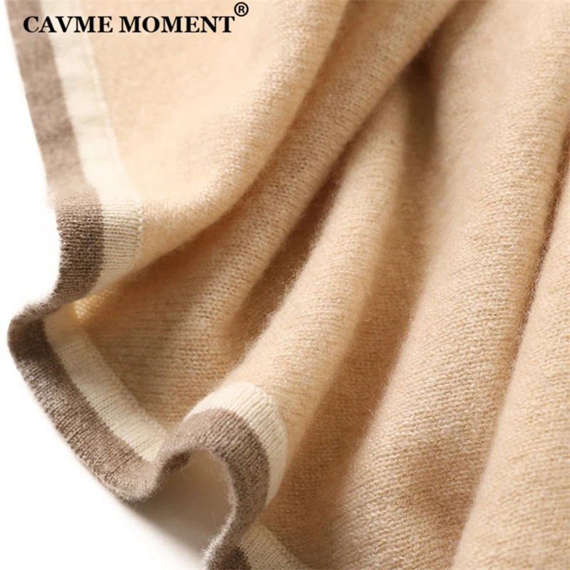 

CAVME Knitted Cashmere Triangle Pashmina Scarf Soft Pure Cashmere Scarves for Lady Elegant Gift for Mother Women