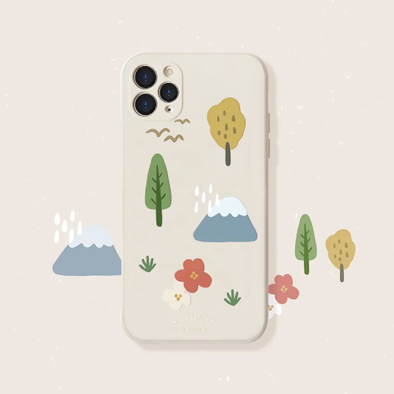 

Cartoon Pattern Phone Case For IPHONE 13 Pro Max 8Plus XS Max Fashion Soft Case Personalized Straight edge frosted Back Cover