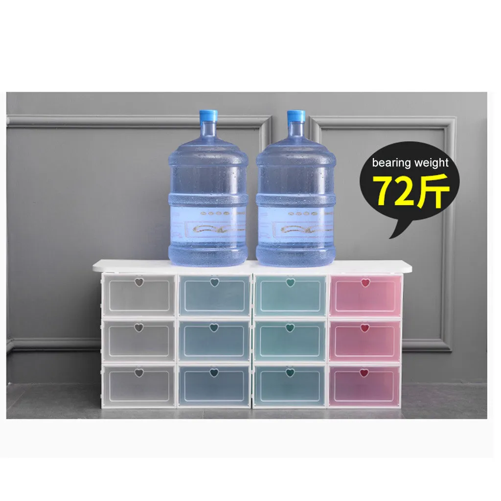 25 # Складная прозрачная коробка для хранения обуви Пластиковый Штабелируемый