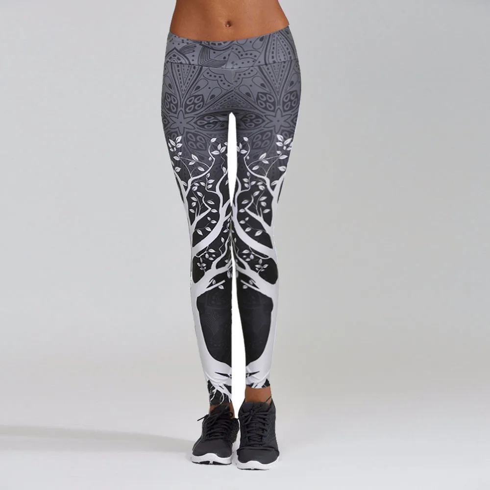 Sexy Push Up Leggings Women Workout Clothing High Waist Leggins Female Breathable Patchwork Fitness Pants Printed Sports#P5
