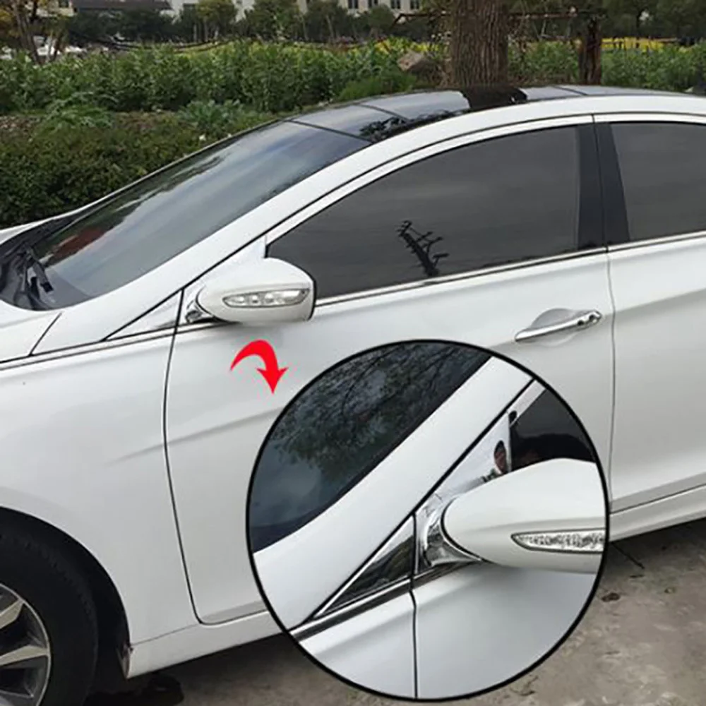 Для hyundai Sonata i45 2010-2012 2013 АБС хромированная столб окна отделка рамки противотуманных фар автомобиля зеркало угловой кронштейн зеркала украшения