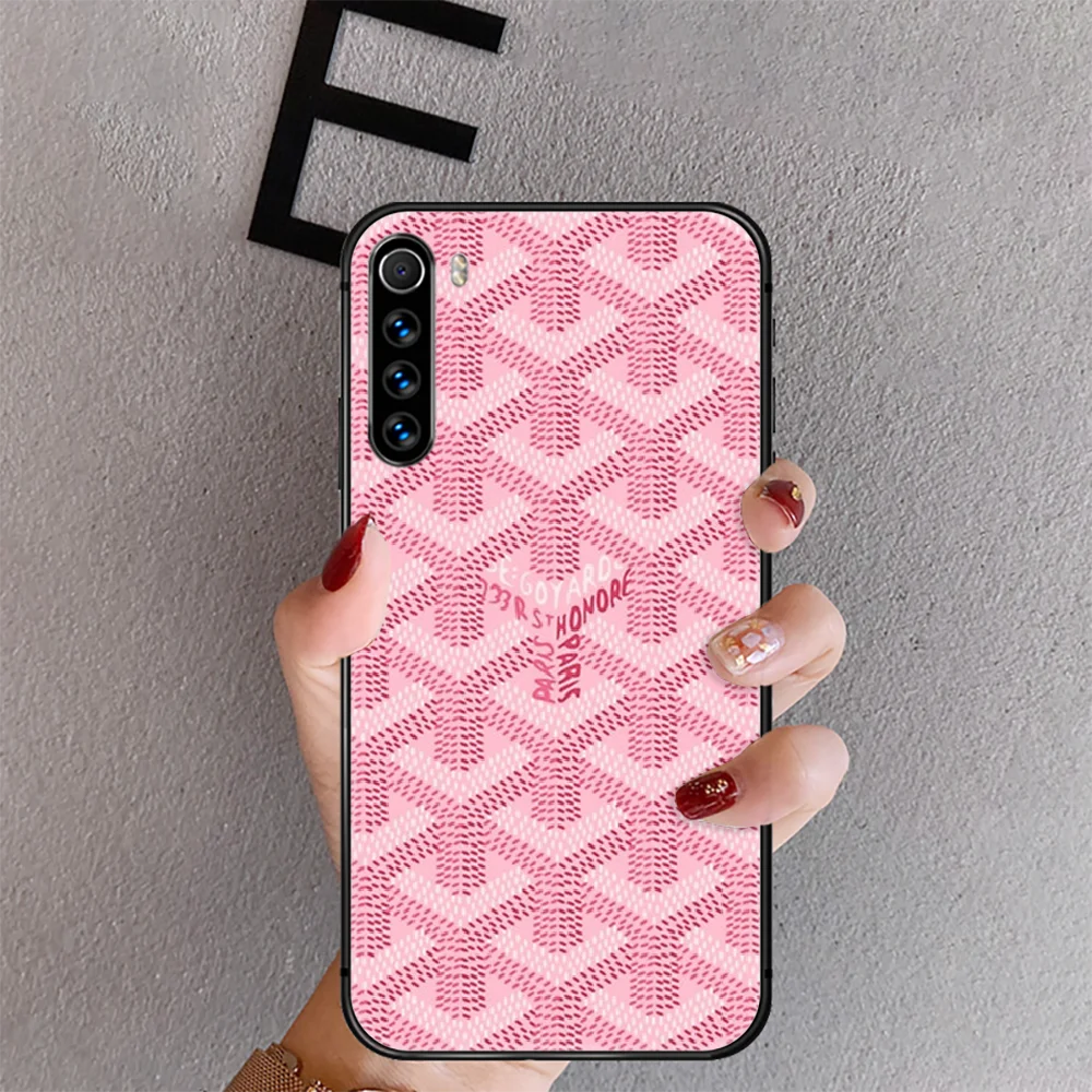 

Brand Goyard Colorful Phone Case Cover For Xiaomi Redmi Note 7 7A 8 8T 9 9S 9A 10 K30 Pro Ultra Black Tpu Luxury Bumper Phone