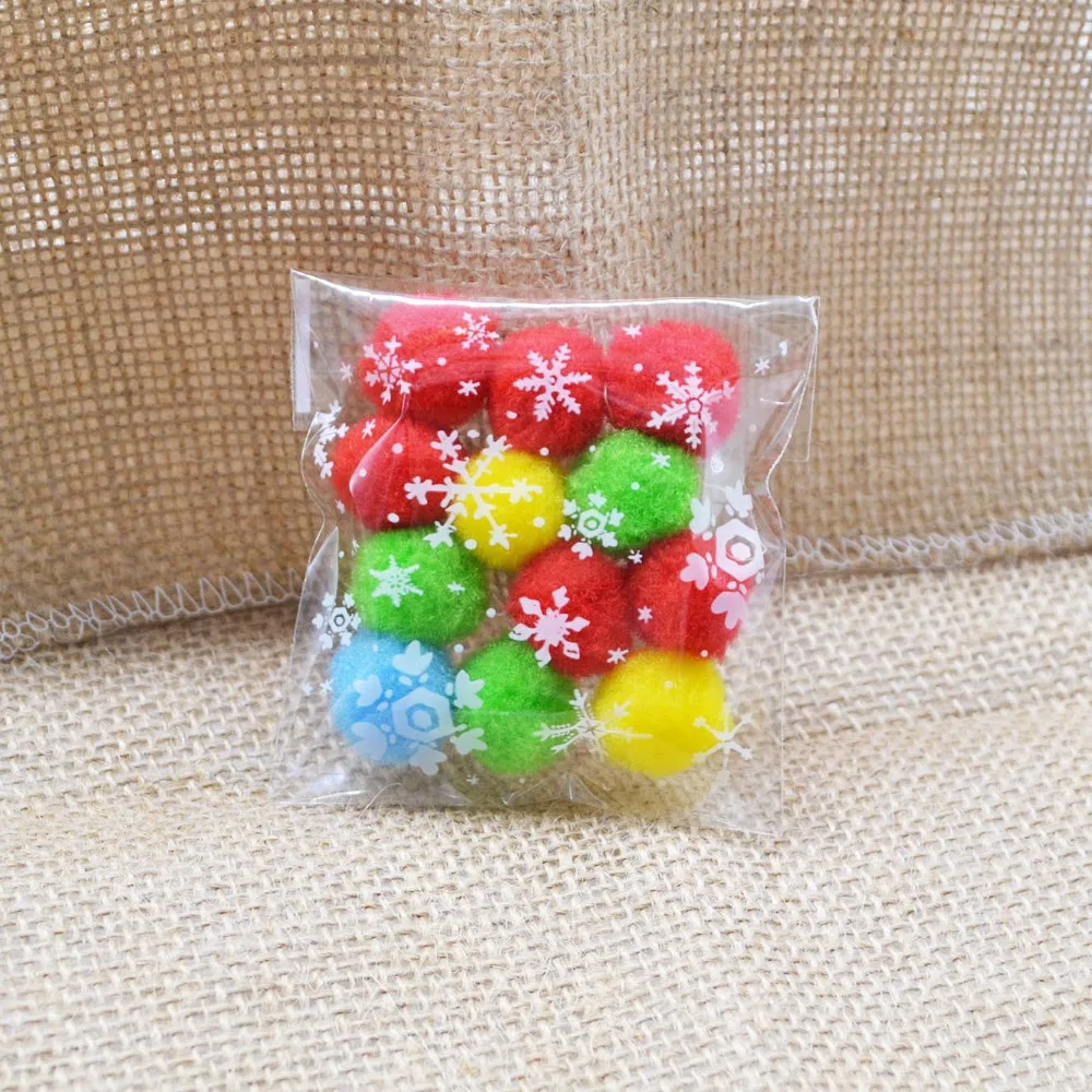 

100Pcs/lot White Snowflake Plastic Transparent Cellophane Baking Candy Cookie Gift Bag For Wedding Christmas Party Favors