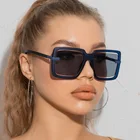 Большие Квадратные Солнцезащитные очки, женские, ретро, градиентные солнцезащитные очки, 2021, розовые, синие, большая оправа, винтажные очки UV400