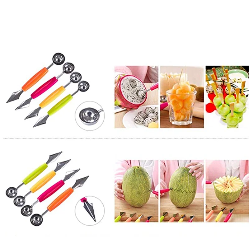 

Stainless Steel Double-Headed Ball Fruit And Vegetable Tool Household Goods Small Multi-Function Kitchen Gadget Accessories Tool