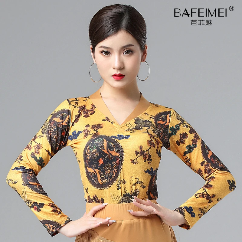 Женская одежда для латинских танцев Новинка Костюм взрослых Одежда сальсы Юбка с