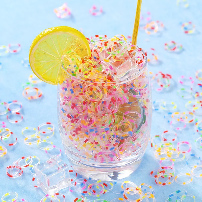 Одноразовые маленькие эластичные резинки радужного цвета для девочек держатель