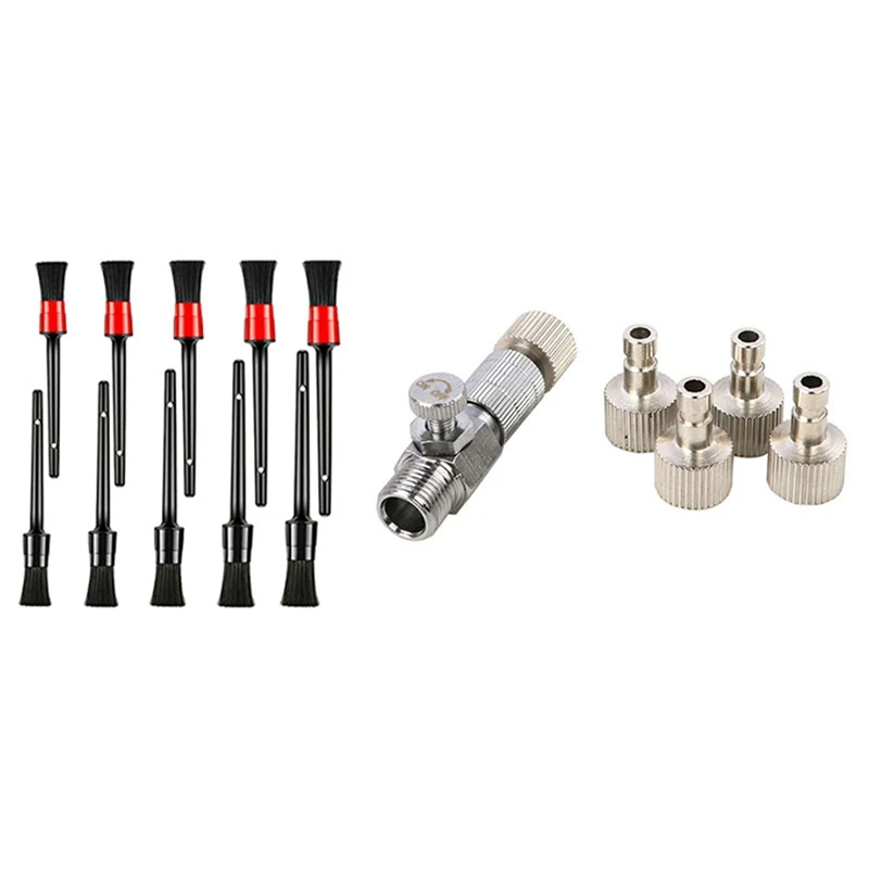 

10 шт. Набор Щеток Для детейлинга автомобиля с аэрографом быстроразъемный соединитель спусковой фитинг регулирующий клапан адаптер