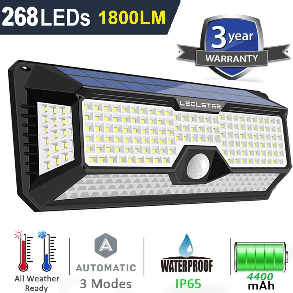 

Waterproof Solar Lamp Garden Motion Sensor Outdoor Lighting Led Solar Rechargeable Garden Light for Path Lawn Street Decoration