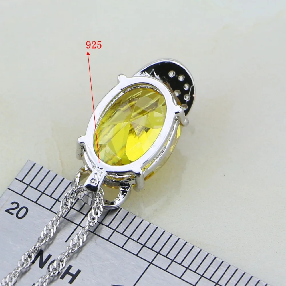 Модные желто белые австралийские кристаллы 4 шт 925 серебряные ювелирные наборы