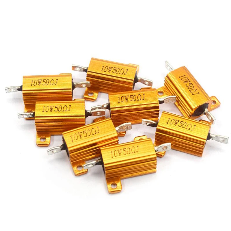 2pcs 10W Aluminum Power Metal Shell Case Wirewound Resistor 0.1 ~ 10K 0.5 1 2 3 5 6 8 10 20 100 150 200 300 500 1K 5K ohm | Электронные