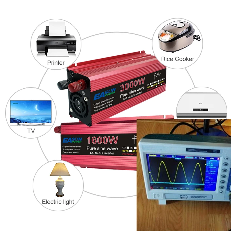 Инвертор немодулированного синусоидального сигнала 3000 Вт 2200 1600 напряжение 12 В 24