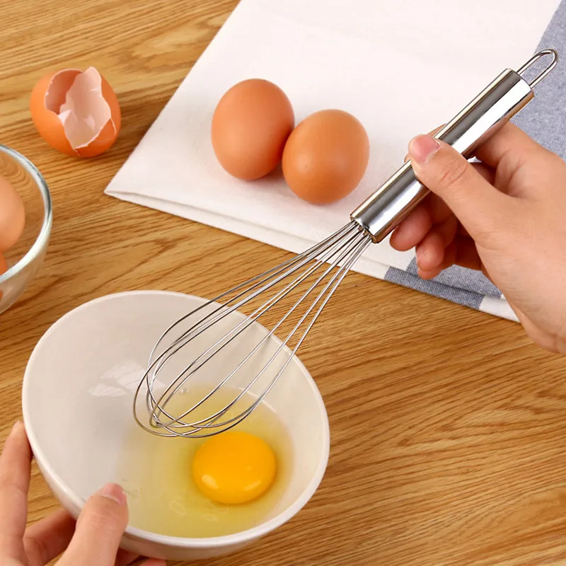 

New 3pcs Stainless Steel Egg Beater Handheld Wire Whisk Tools Milk Cream Mixing Mixer Butter Manual Blender Kitchen Accessories