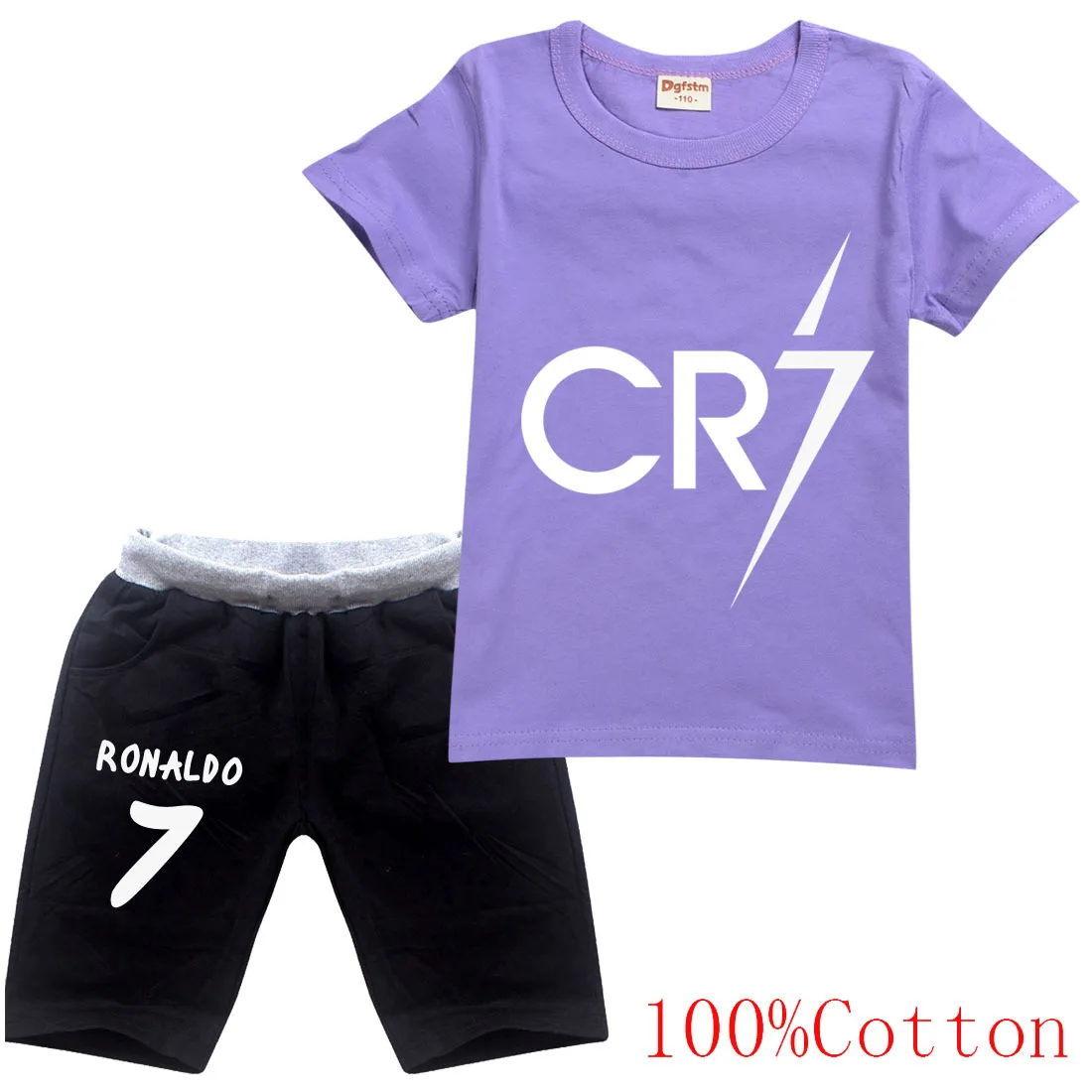 Cotton Summer Baby Children Soft Shorts Suit t-shirt Star Boy Girl kids Ronaldo CR7 cartoon infant clothes cheap stuff for 2-15Y |