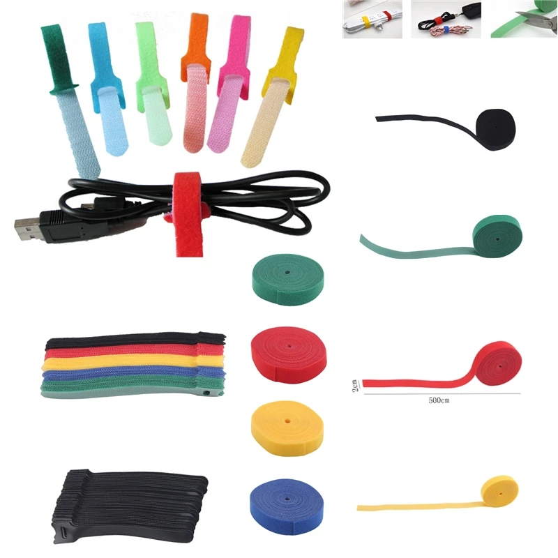 Самоклеящаяся фиксированная лента на липучке однотонная нейлоновая для