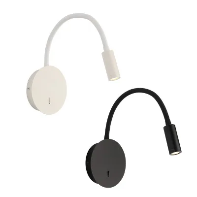 Прикроватная Светодиодная лампа для чтения с гусиной шеей 3 Вт настенное