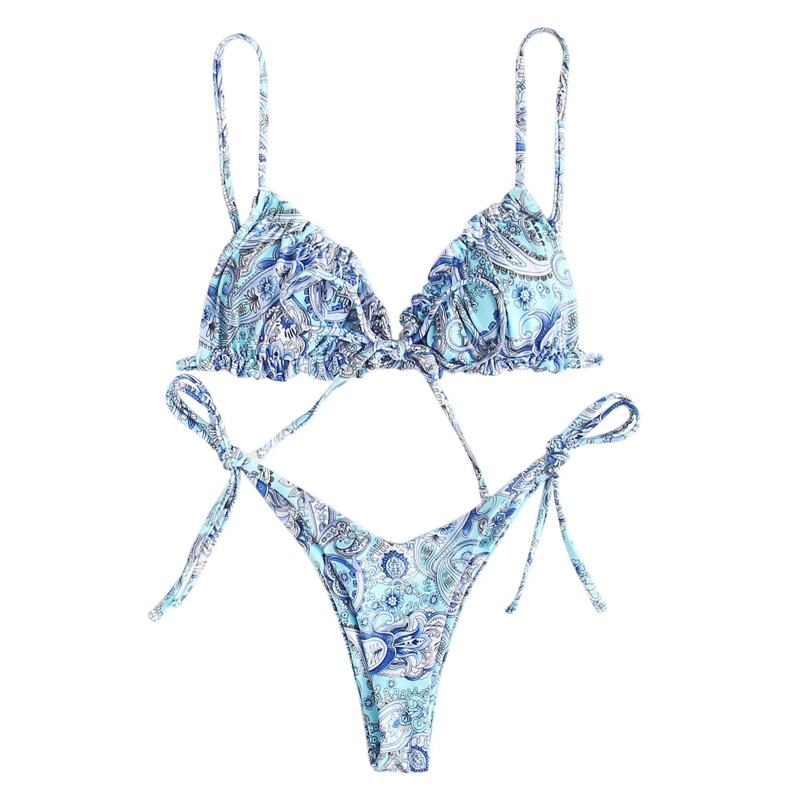 

2021 Summer Women's Bikinis Set New Fashion Printing Stitching Split Swimsuit Sexy Swimwear Mini Women Costume Da Bagno