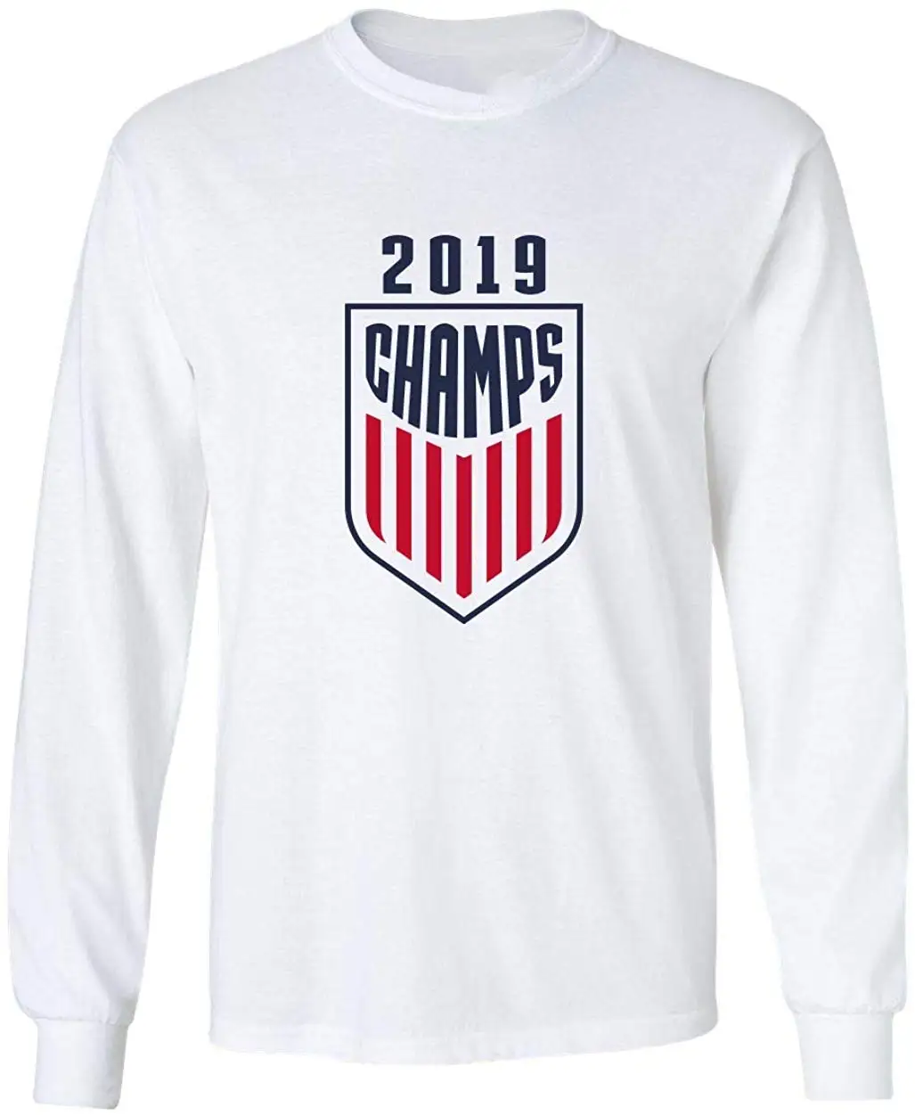 Белая футболка с длинным рукавом США USWNT 2019 чемпионы чемпионов унисекс для мужчин