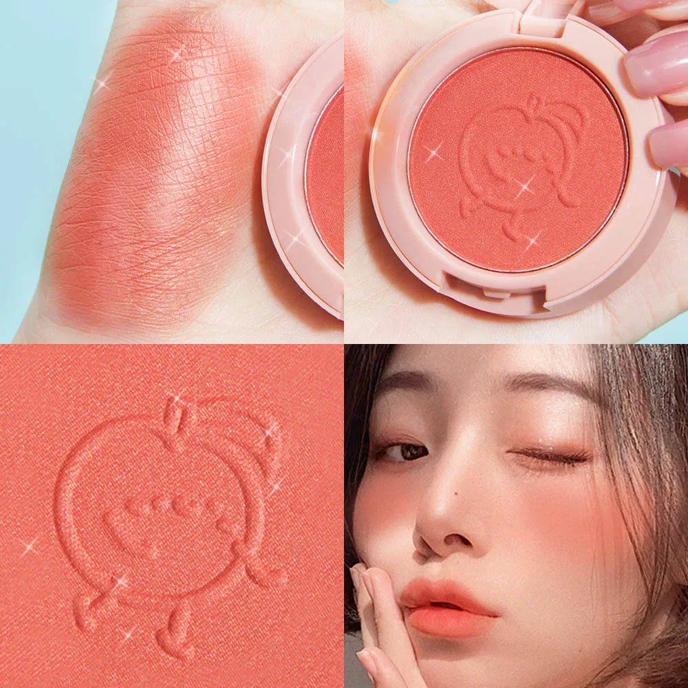 

Monochrome Blush Peach Cream Makeup Blush Palette Face Mineral Pigment Cheek Blusher Powder Korean Makeup Rouge Cheek Tint