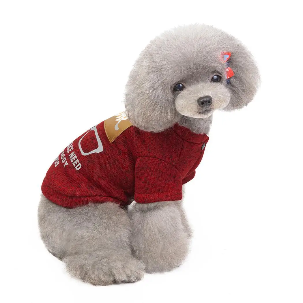 Пальто для щенков модный Повседневный пуловер с принтом питомцев собак кошек на