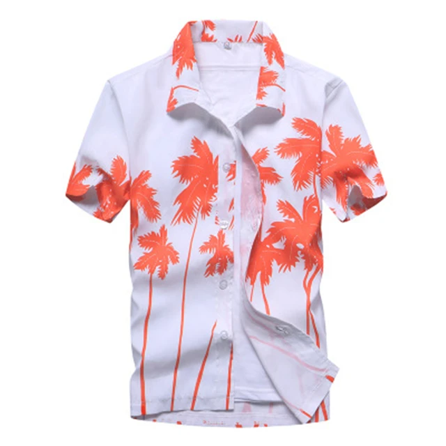 

Casual Floral Printed Beach Shirts Mens 2020 Fashion Short Sleeve Hawaiian Shirt Fast drying Summer Outwear Plus Size