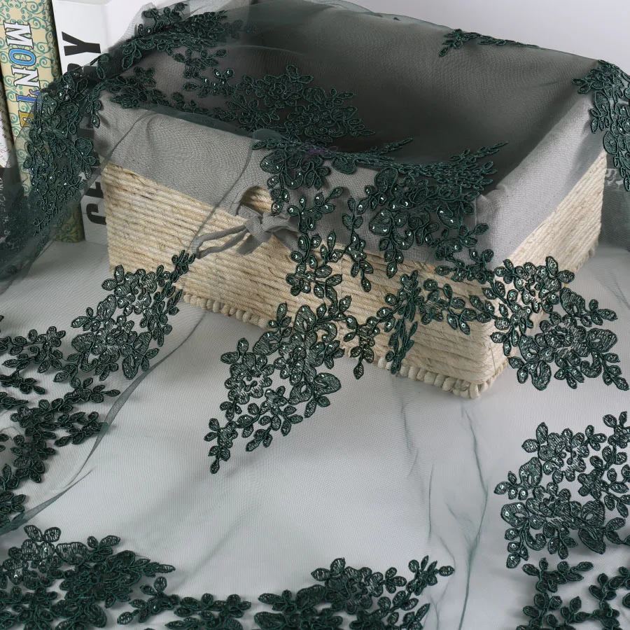 5 ярдов трехмерная расшитая блестками ткань пятно три в одном сетчатая вышивка из