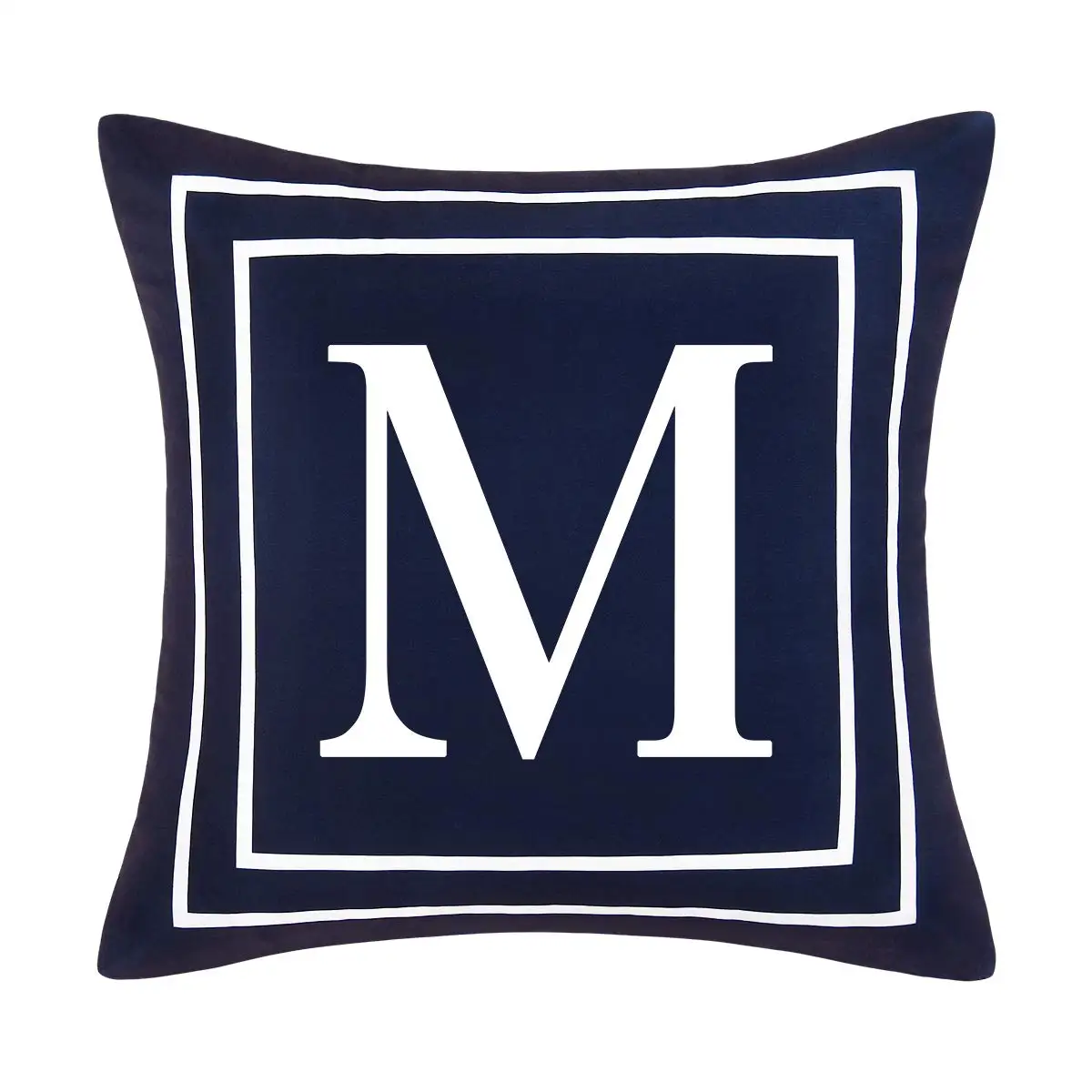 

Blue Pillow Cover English Alphabet M Throw Pillow Case Modern Cushion Cover Square Pillowcase Decoration for Sofa Bed Chair Car,