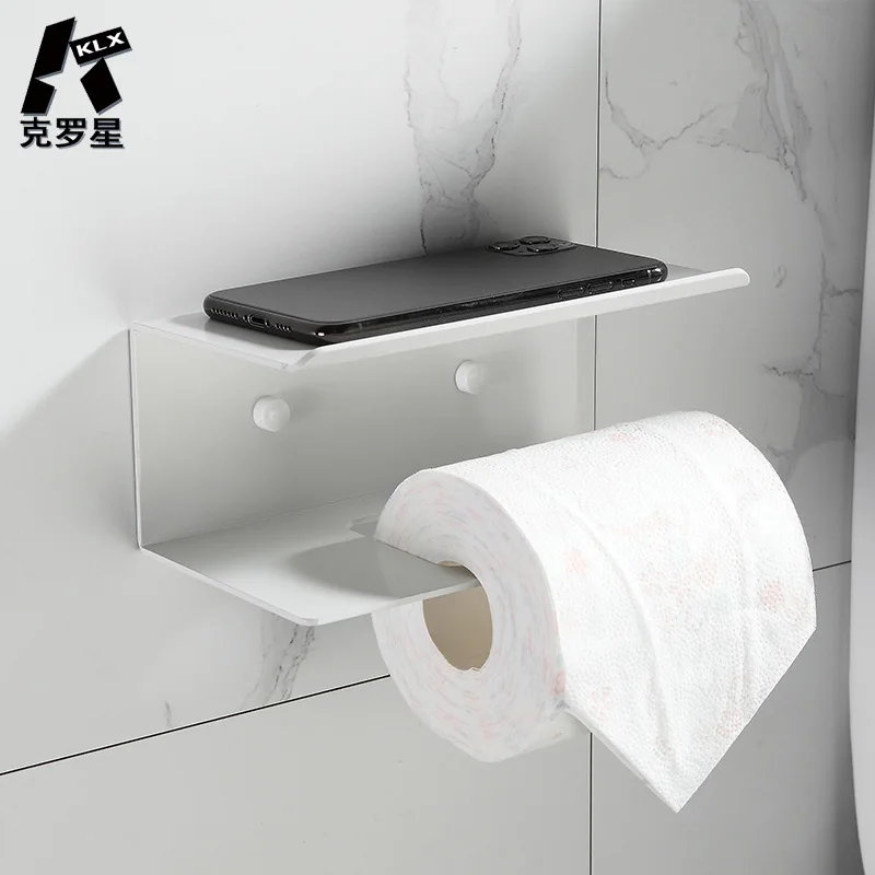 

KLX Quality Home Punch Paper Towel Holder Kitchen Roller Shelf Towel Storage Rack Bathroom Organizer Space Aluminum Material NEW