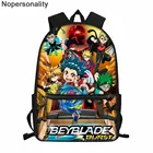 Школьный рюкзак Nopersonality для мальчиков-подростков, мультяшный рисунок бейблэйд, вместительный дорожный портфель для книг с аниме
