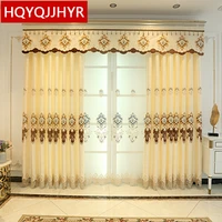 3 color luxury embroidered blackout curtains for living room european and american high quality curtains for bedroom kitchen