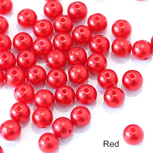 Red Много цветов ABS имитация жемчуга круглые бусины с дырочками DIY браслет серьги Подвески швейные бусы ожерелье Изготовление ювелирных изделий B3625 - Цвет: Red