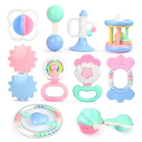 abs plastic baby rattles mobiles trumpet teether infant handbell teething gel for newborn baby 0 24 months infant teether toy