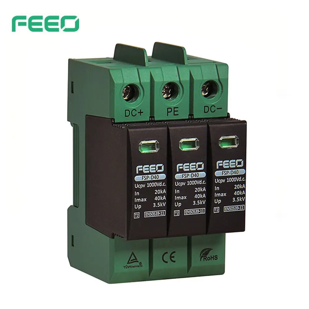 FEEO SPD DC 3P 1500V 20KA ~ 40KA House Защита от перенапряжения защитное устройство низкого