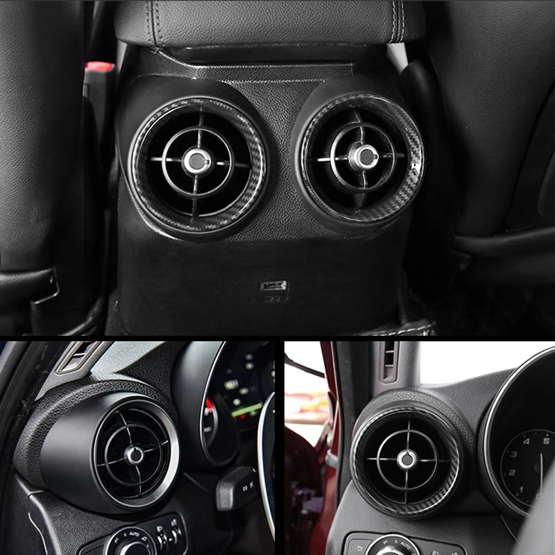 

Car carbon style interior modification central control gear decorative stickers For Alfa Romeo Stelvio giulia