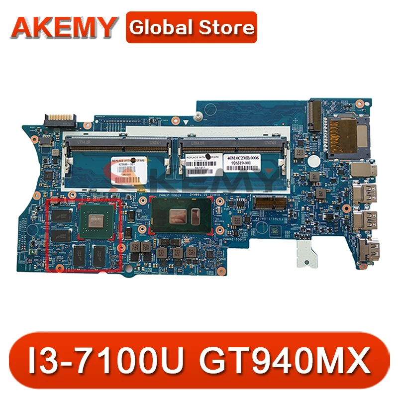 

Материнская плата для ноутбука HP PAVILION X360 14-BA, оригинальная материнская плата I3-7100U GT940MX-2GB 16872-923688 601-001, 923688-1