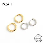 Женские круглые серьги-кольца INZATT, Изящные Ювелирные украшения из настоящего серебра 925 пробы в минималистическом стиле, 18 К золото, аксессуары в стиле панк