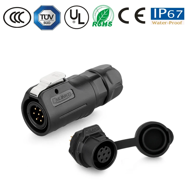 Водонепроницаемый Штекерный кабель разъем гнездовая панель M12 7 контактный